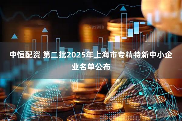 中恒配资 第二批2025年上海市专精特新中小企业名单公布